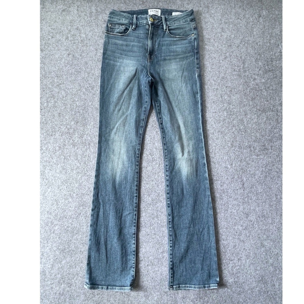 Frame Denim Le Mini Boot High Rise Larkspur Blue Bootcut Jeans LM8793 Size 28